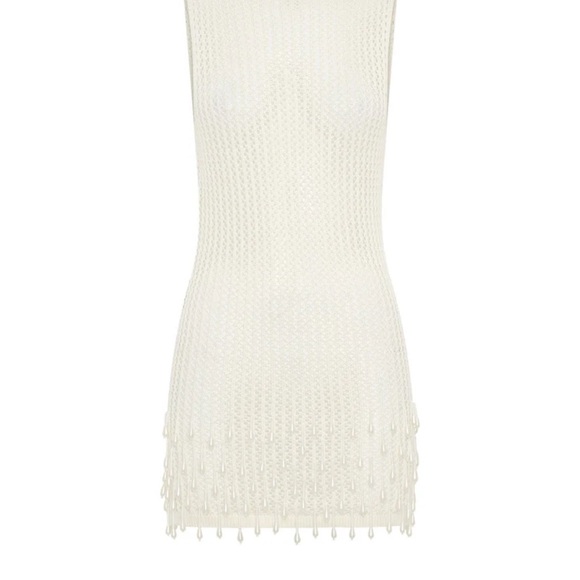 Peppermayo Exclusive - Miracle Beaded Crochet Mini Dress - Ivory - Picture 3 of 3